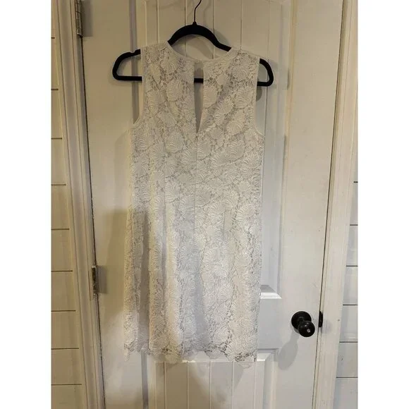 Ann Taylor White Floral Overlay Sheath Dress Size 6. NWT - Picture 3 of 3